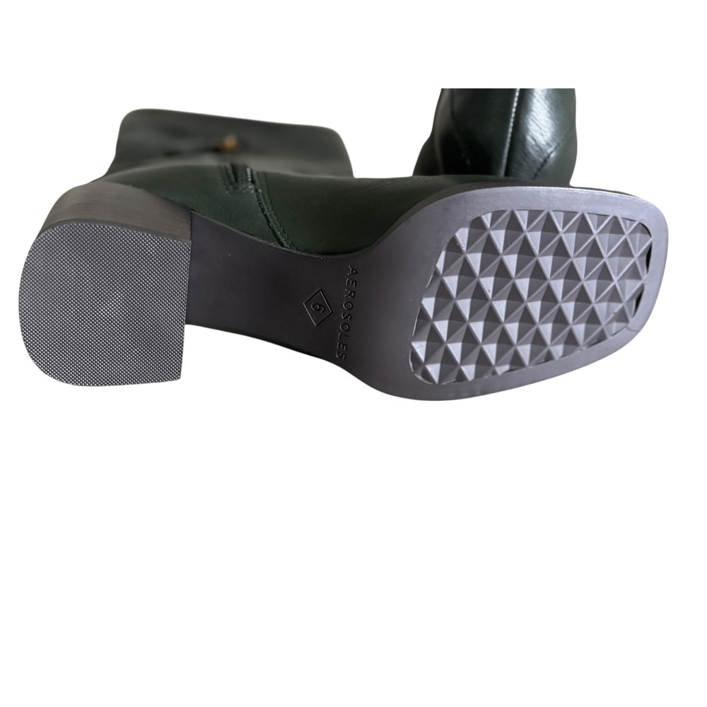 Aerosoles Women's Green Leather Square Toe‎ Block Heel Boot Size 6 - Picture 7 of 9